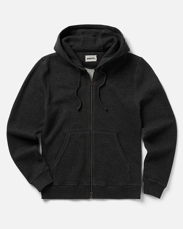 The Weekend Hoodie in Coal Double Knit
