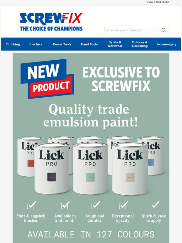 Screwfix NEW LickPro Paint NOW AVAILABLE! Milled