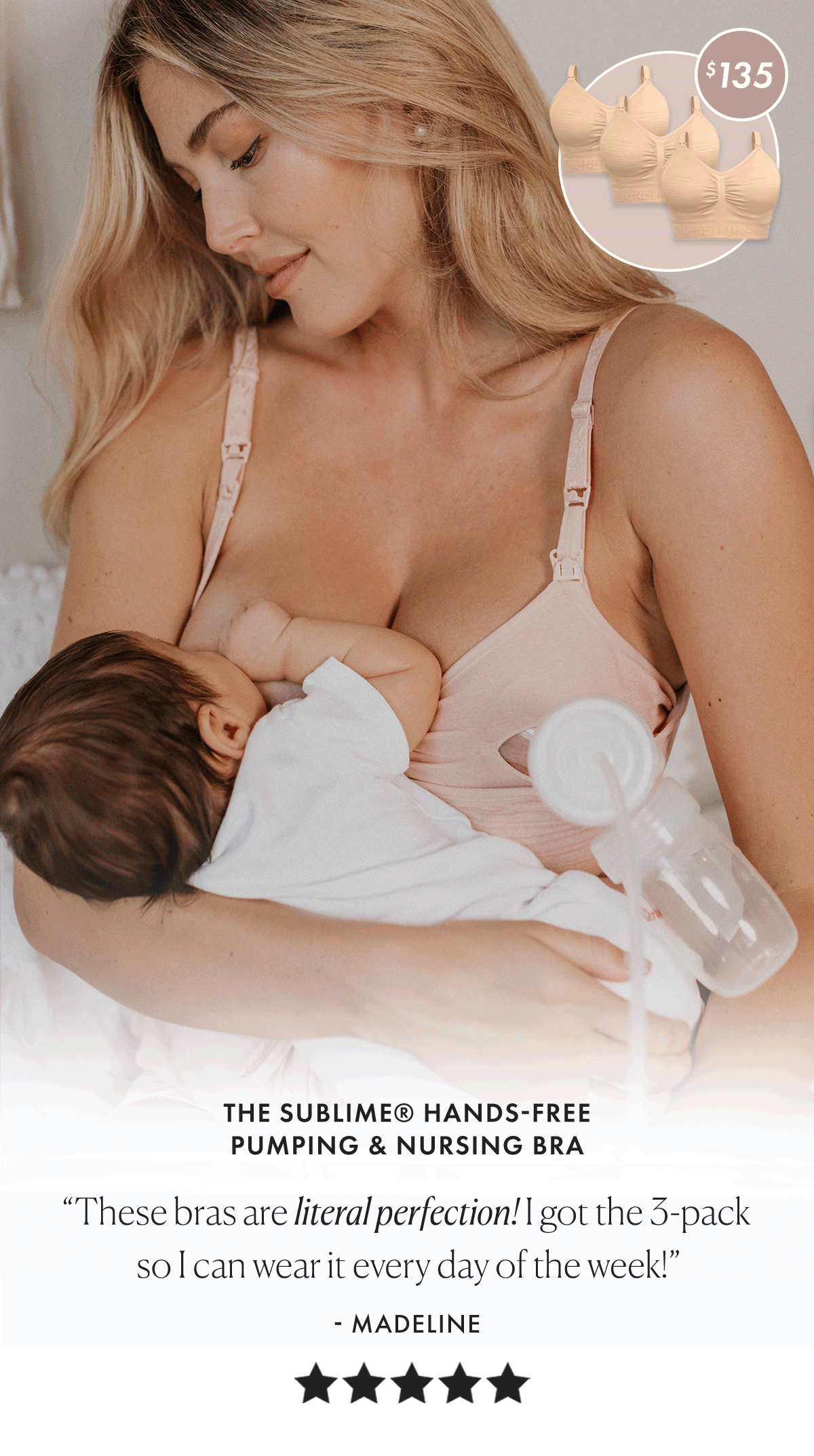 The Sublime® Hands-Free Pumping & Nursing Bra 3-Pack