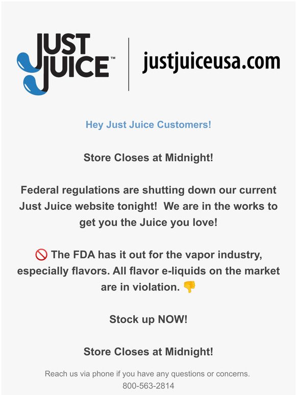 REQUIRED READING for JustJuice Customers