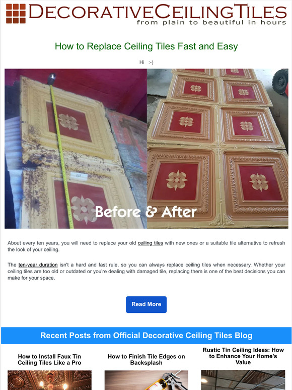 Decorative Ceiling Tiles, Inc. How to Replace Ceiling Tiles Fast and