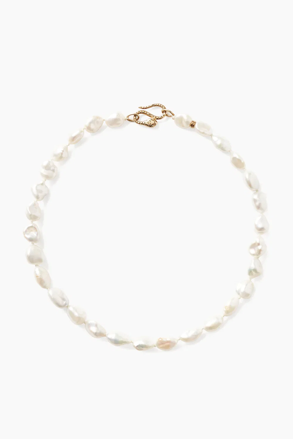 Image of White Keshi Pearl Cobra Necklace