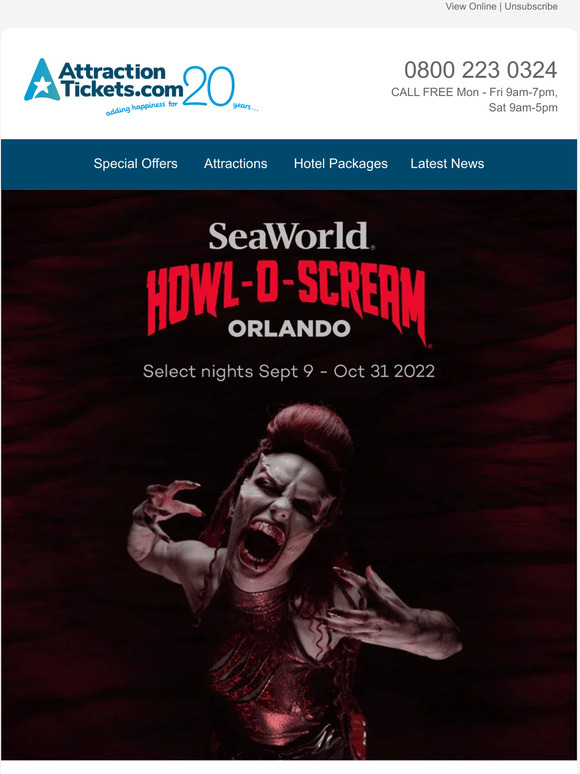 Attraction Tickets UK HowlOScream is Returning to SeaWorld Orlando