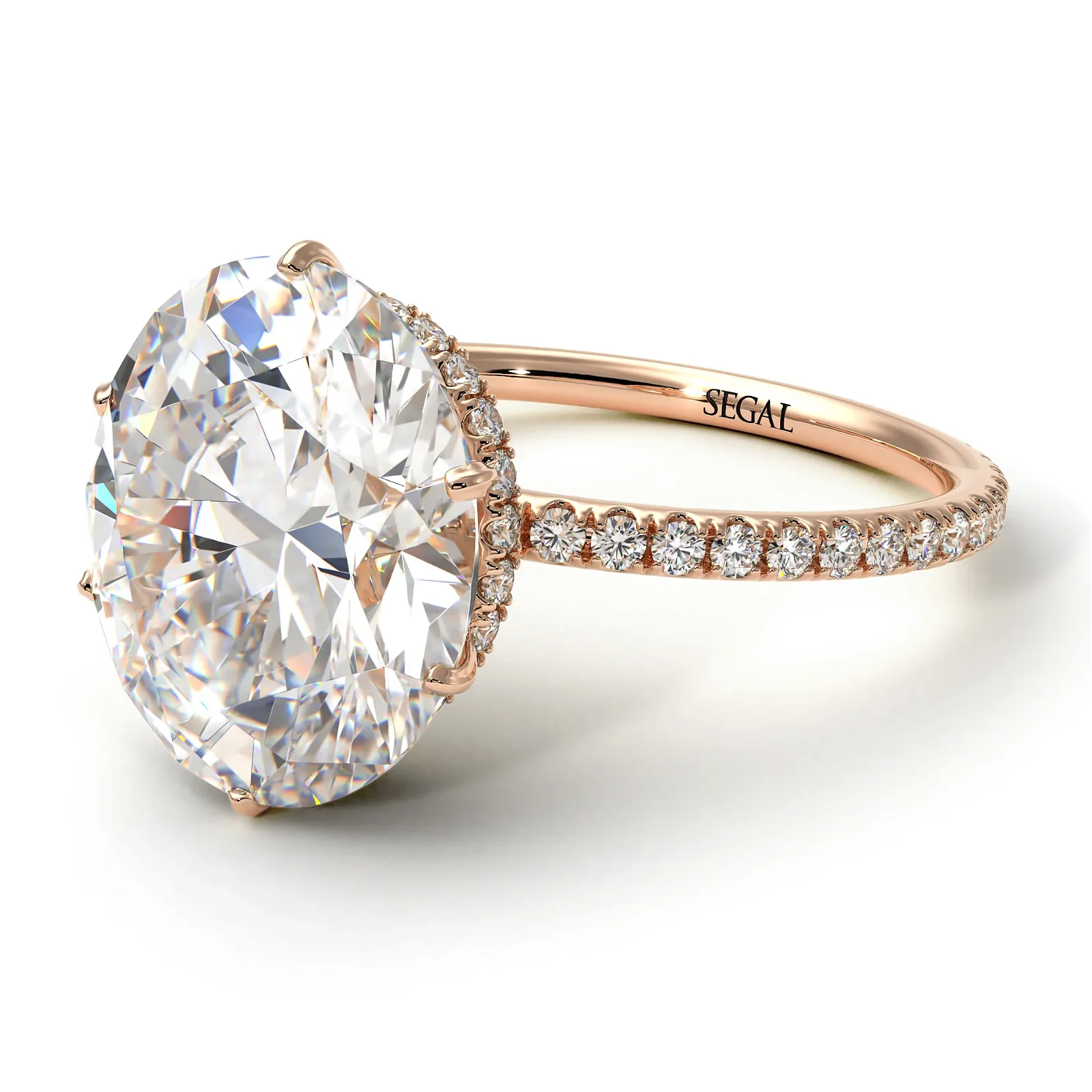 Image of Hidden Halo Oval Diamond Engagement Ring - Gemma No. 2