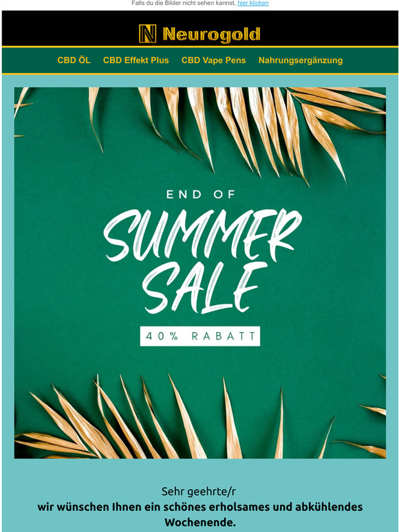 ☀️ Sommerschlussverkauf ☀️ 40% auf alle Neurogold Produkte!