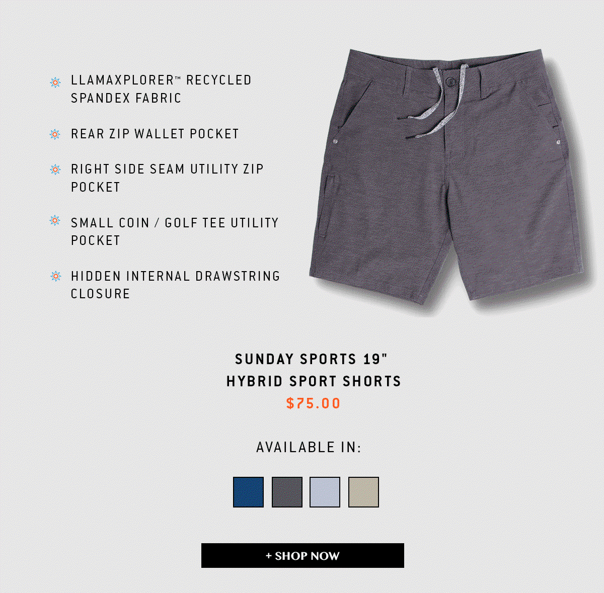 Sunday Sports 19" Hybrid Sport Shorts