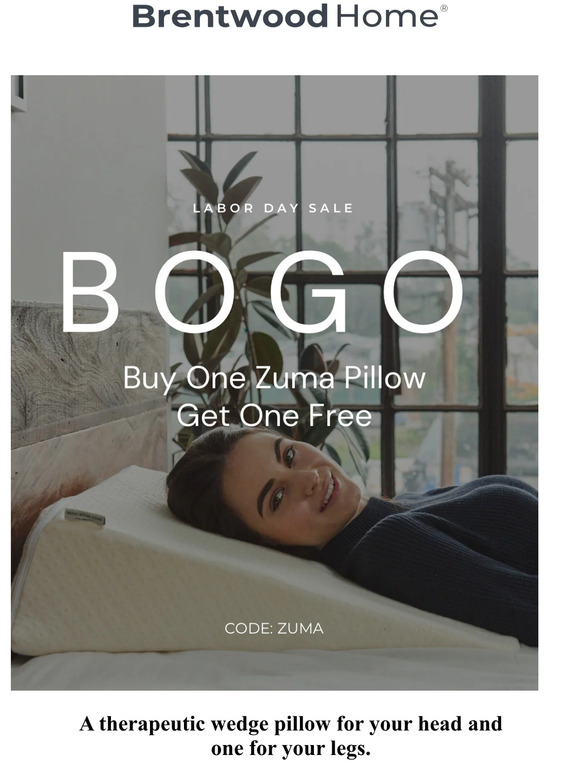 Brentwood Home A wedge pillow for your head and one for your legs