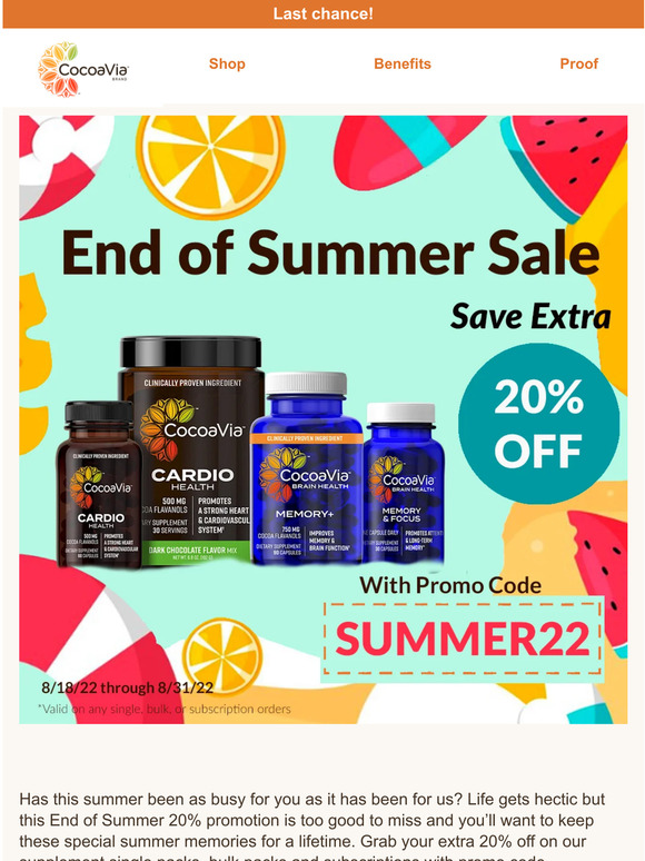 End of Summer savings are slipping away!