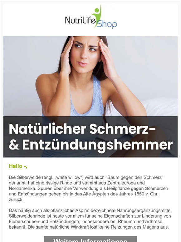 Nutrilife: Sanfte und natürliche Alternative zu Aspirin: -20% | Milled