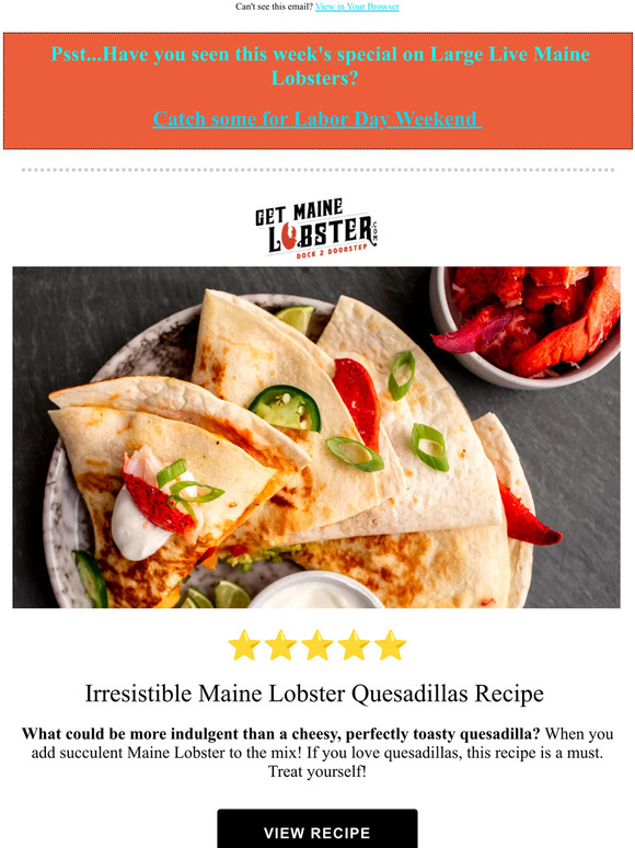 Get Maine Lobster 🦞Quesadillas Recipe Milled
