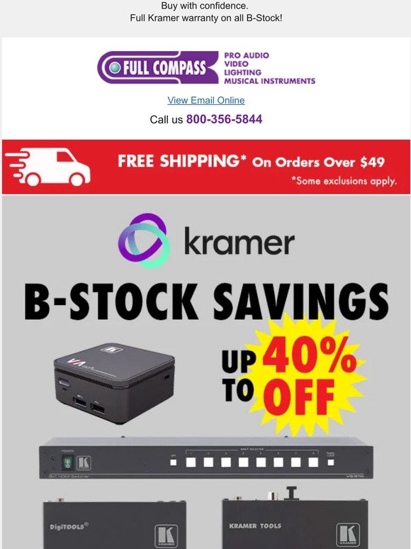 Up to 40% off Kramer factory B-Stock AV solutions