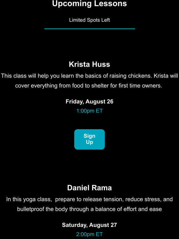 Check Out This Week's Group Lessons