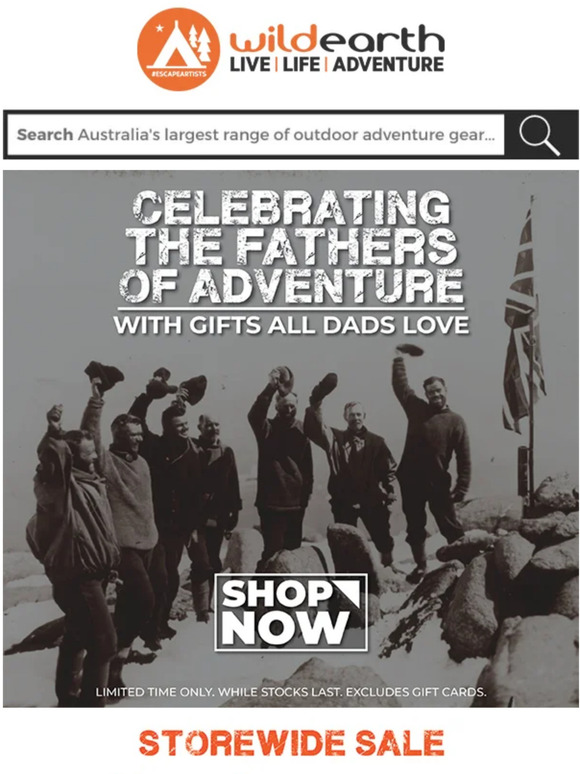 Wild Earth Father's Of Adventure ⛺ Sale On Now! Milled