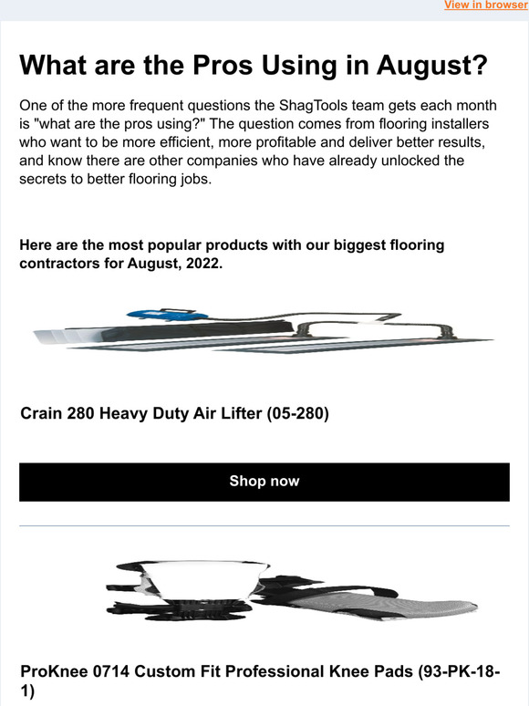 Hi there,  What are the biggest flooring contractors ordering in August?