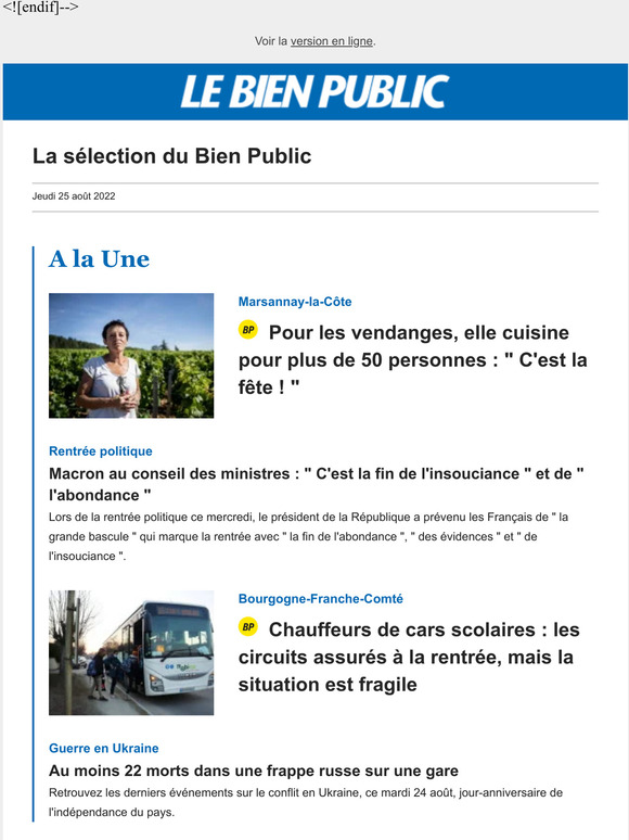 Le Bien Public La sélection du Bien Public 📰 Une année dans les vignes