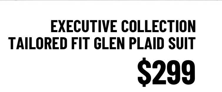 Executive Collection Tailored Fit Glen Plaid Suit $299