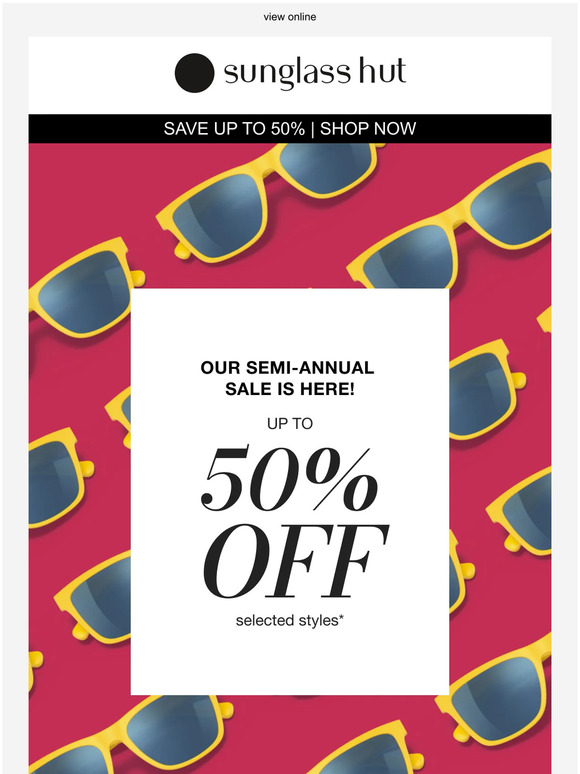 Sunglass hut store 50 off sale