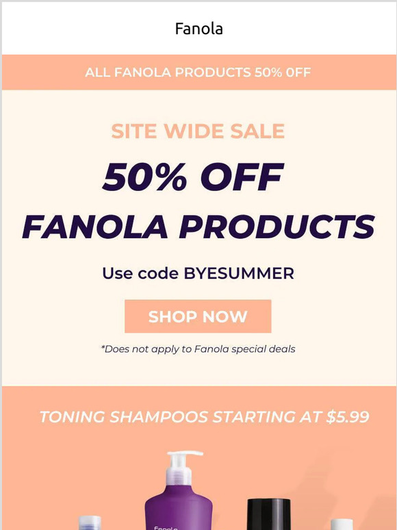 50% OFF FANOLA COUPON THIS WEEK ONLY!