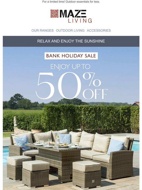 Bank Holiday Sale - up to 50% off