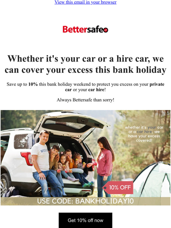 Cover your car or your hire car's excess