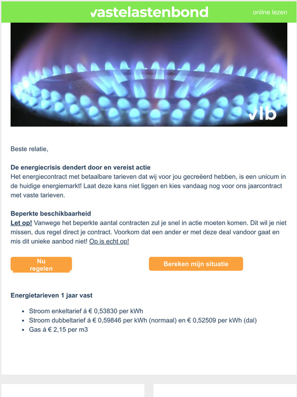 Tijd voor actie: kies NU voor ons voordelige eenjarige energiecontract met vaste tarieven