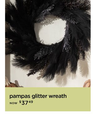Black Preserved Pampas Glitter Wreath