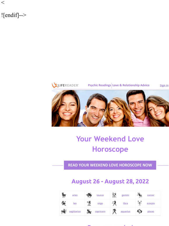 Life Reader —, Your Weekend Love Horoscope! Milled