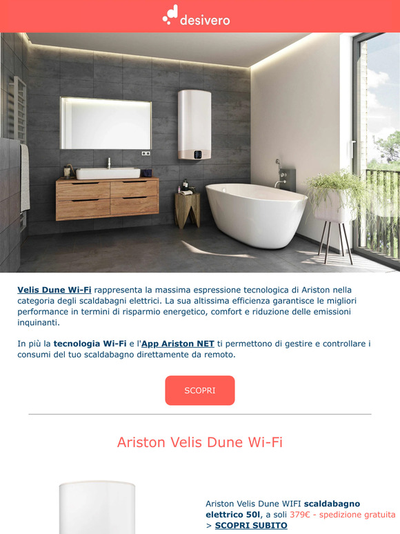 VELIS DUNE WIFI 80 LITRI SCALDABAGNO ELETTRICO codice prod: 3626295 ARISTON