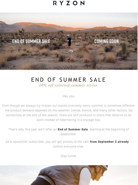 End of Summer Sale / Starting soon.