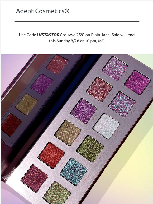 Adept Cosmetics plain Jane remastered shipping palette