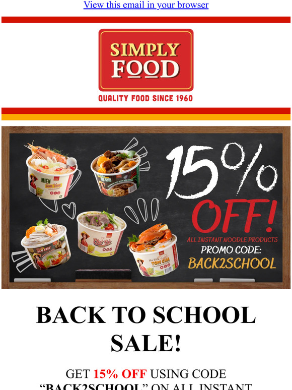 15% OFF Instant Noodles! 🍜 BACK2SCHOOL PROMO!