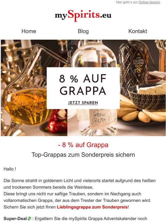 8 % auf Grappa 🍇