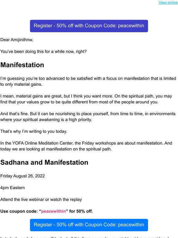 Manifestation - Today - 4pm Eastern