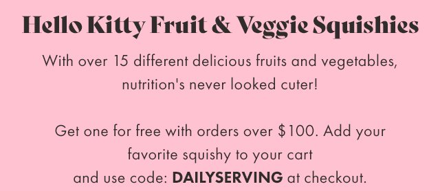 Hello Kitty Fruit & Veggie Squishies