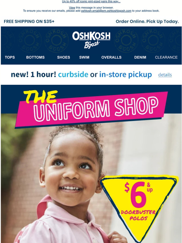 OshKosh B'gosh The 6+ Uniform Shop Dresscode classics meet cool