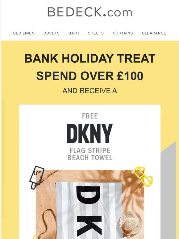 Free DKNY beach towel on orders over £100!