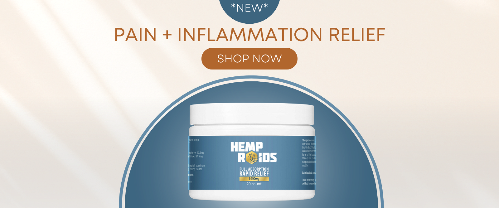 Pain + Inflammation Relief, Shop Now!