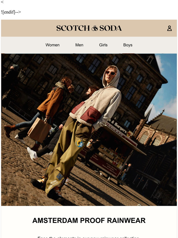 Maison Scotch Amsterdam Proof Rainwear Milled