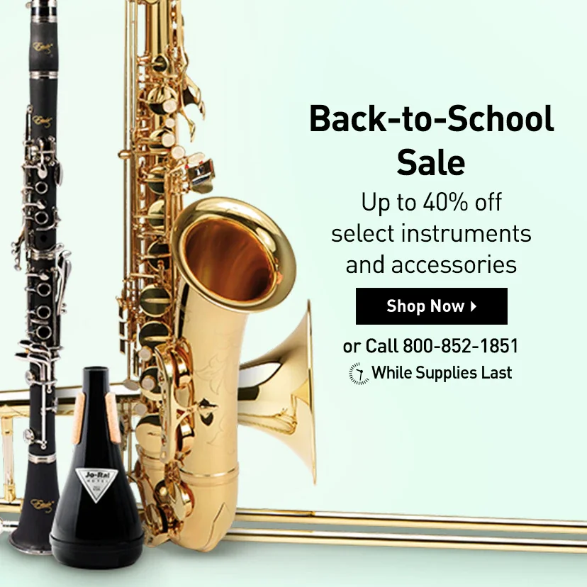Back-to-School Sale. Up to 40% off select instruments and accessories. Limited quantities available. Shop now