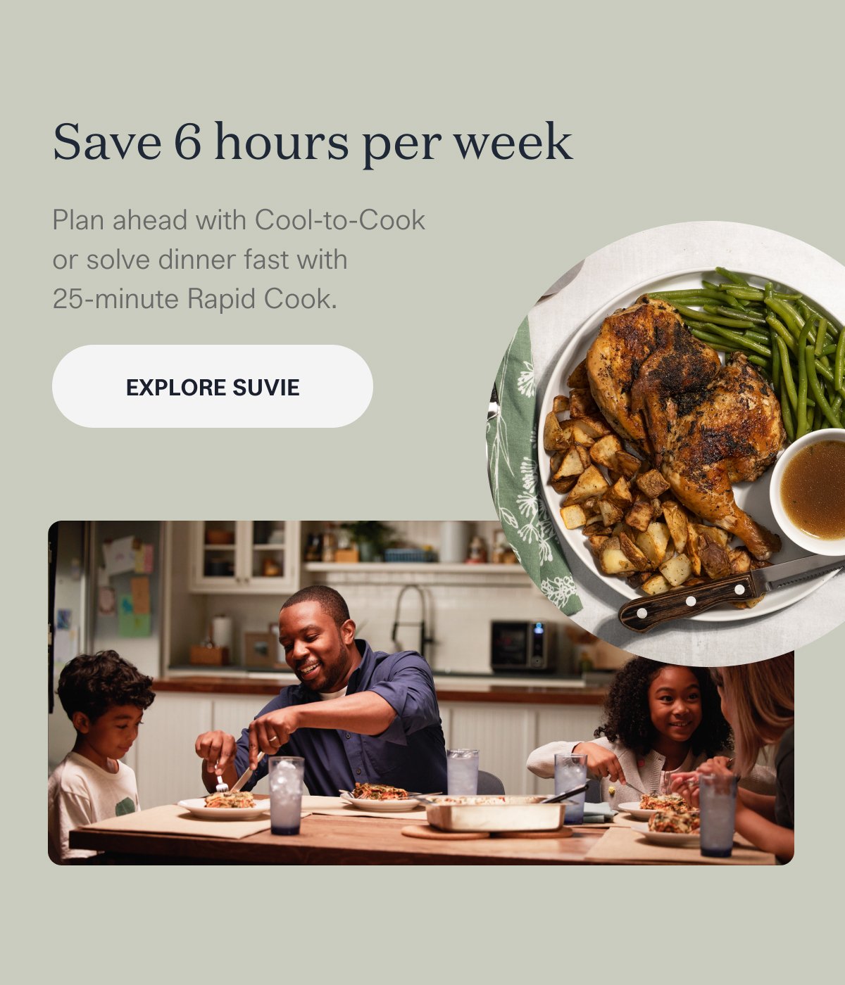 Suvie Kitchen Robot: Cool-to-Cook & Dinner in 25 min 