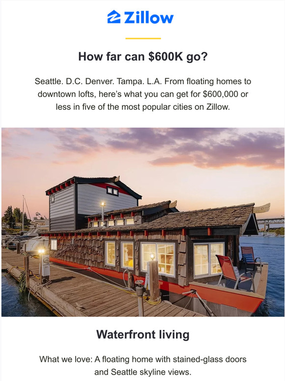 zillow 5 homes. 5 cities. 600K or less. Milled
