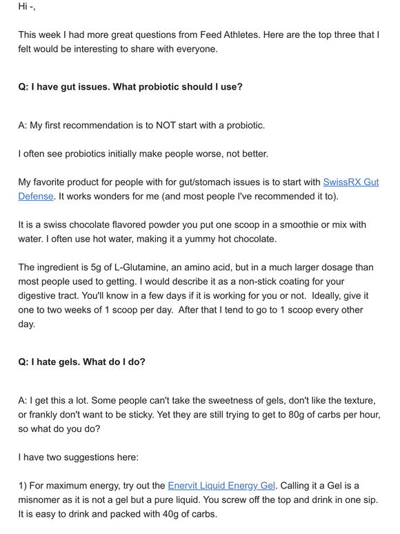 The Feed: Top 3 Questions: Gut Issues, Hate Gels, and Low Sugar ...