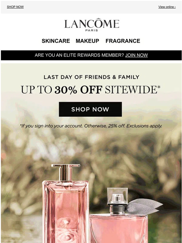 Lancôme US Friends & Family BACK For One More Day By Popular Demand