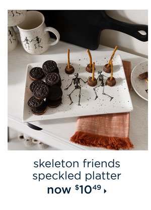 Skeleton Friends Speckled Platter