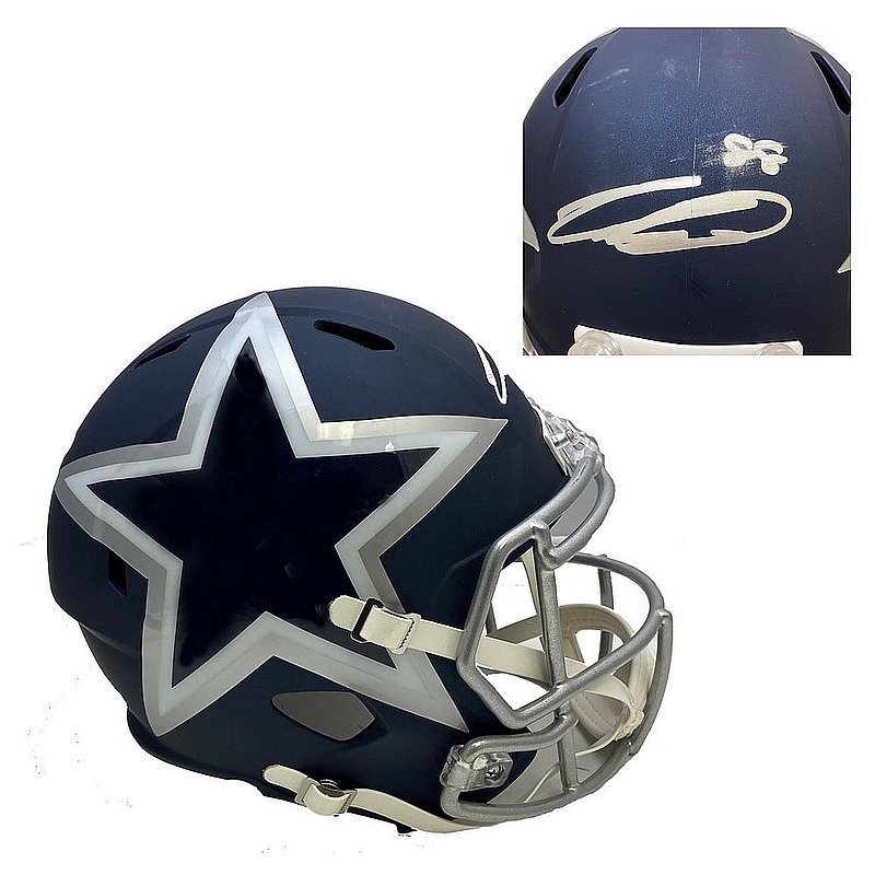 Cee Dee Lamb Autographed Signed Riddell AMP Alternate Dallas Cowboys Replica Helmet with Slight Smudge - Fanatics Hologram