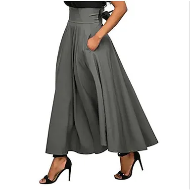 Women's Basic Essential Skirts Street Solid Colored Belt Bow