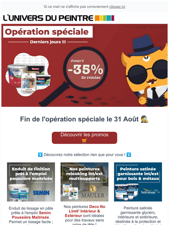 -35% de remise. Fin de l'opération spéciale dans quelques jours !