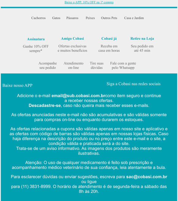 🐶😸 Seu pet pediu pra avisar que tem até 60% OFF pra você