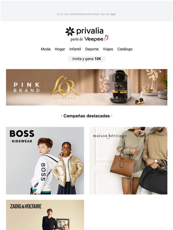 Privalia España: Boss Kidswear, Maison Héritage, Cheerz, Sunday Mood y más hoy en Privalia |