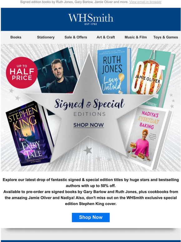 WHSmith New Signed & Special Editions Up To Half Price Milled